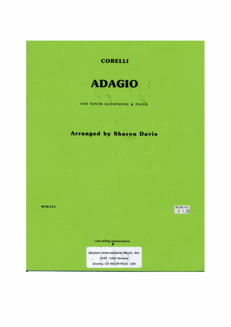画像1: テナーサキソフォンとピアノのためのアダージョ　アルカンジェロ・コレッリ作曲