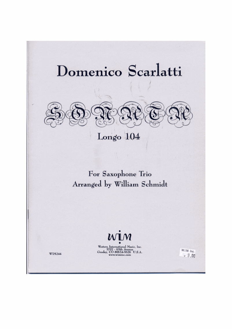 画像1: SAB サキソフォン三重奏のためのソナタ　　ドメニコ・スカルラッティ作曲