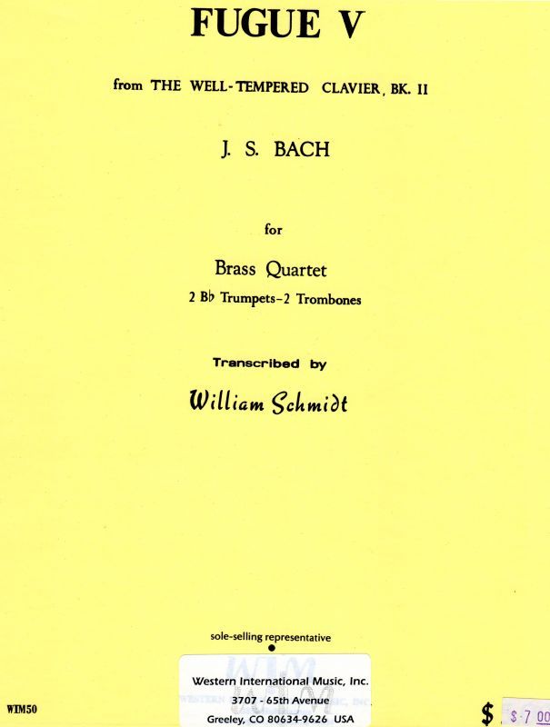 画像1: 金管四重奏のためのフーガV   J.S.バッハ作曲/ウィリアムシュミット編曲