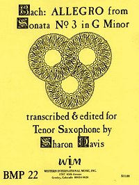 画像1: テナーサキソフォンとピアノのためのソナタ第三番よりアレグロ　　ヨハン　セバスチャン　バッハ作曲